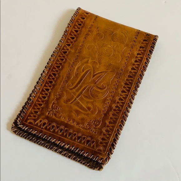 Tooled Leather Wallet | Vintage Wallet CheckBook | Receipt Holder | Coupon Book - Picture 8 of 8